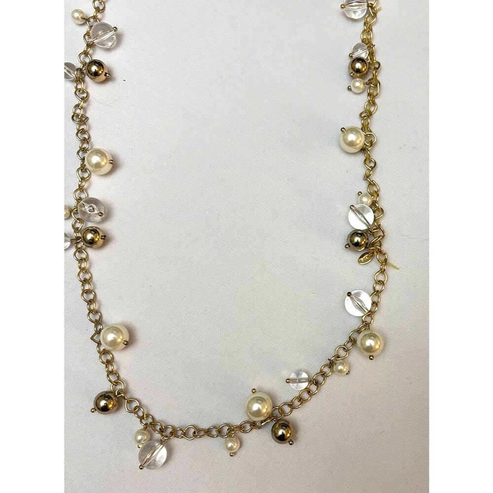 CHICO's Faux Pearl Bobble Gold Tone 18" Necklace | NWT - Picture 3 of 7